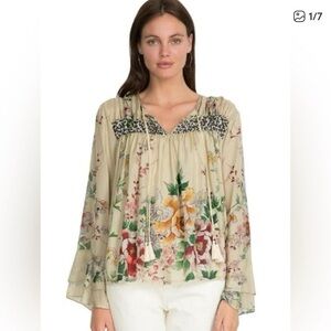 Johnny Was Multicolor Floral Blouse